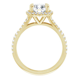 Cushion Twist Halo Style Engagement Ring