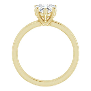 Heart Wide Band Solitaire Engagement Ring
