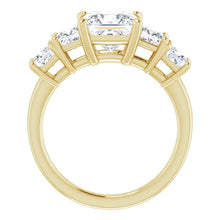 Princess Multi Stone Accent Style Engagement Ring