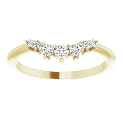 Moissanite Contour Wedding Band