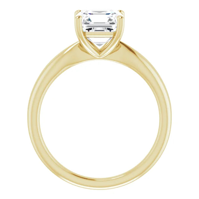 Asscher Knife Edge Solitaire Engagement Ring