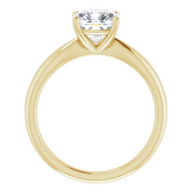 Cushion Knife Edge Solitaire Engagement Ring