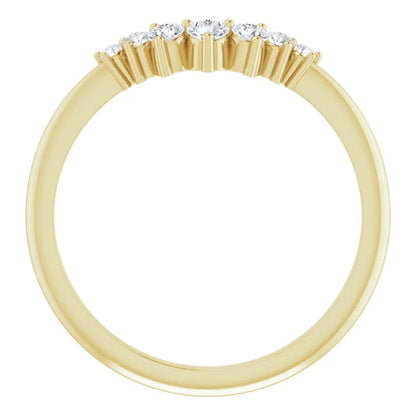 Lab Diamond Contour Wedding Band