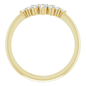 Diamond Contour Wedding Band