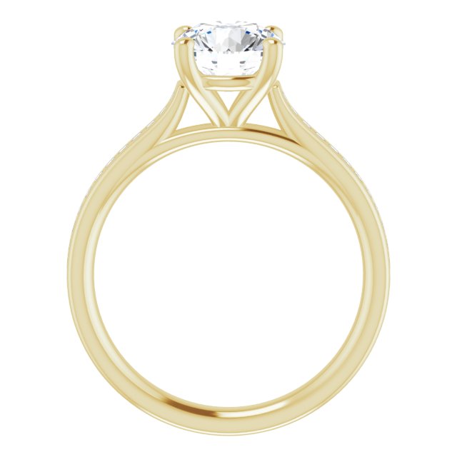 Round Brilliant Diamond Band Engagement Ring
