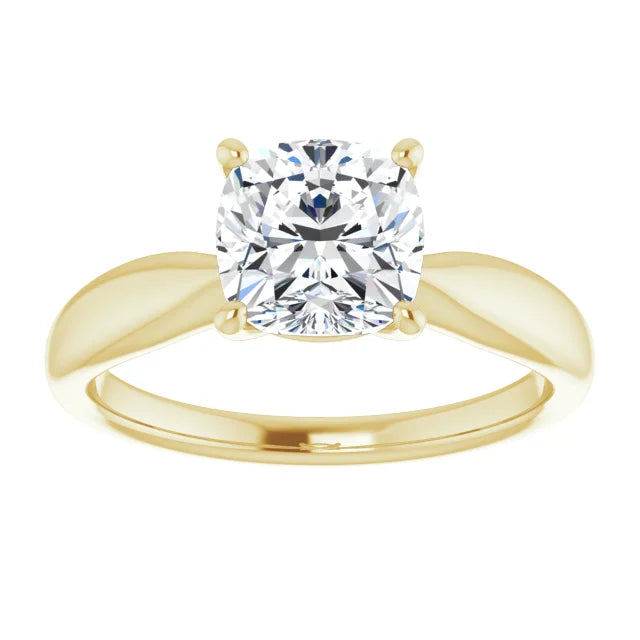 Cushion Knife Edge Solitaire Engagement Ring