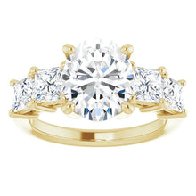 Oval Multi Stone Accent Style Engagement Ring
