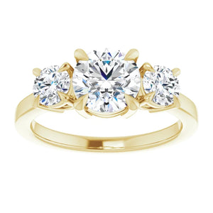Round Brilliant Accent Engagement Ring