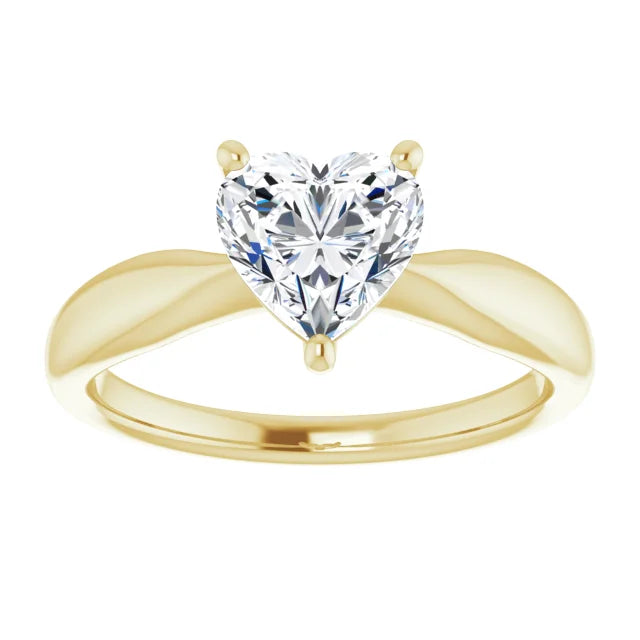 Heart Knife Edge Solitaire Engagement Ring