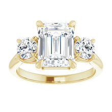 Emerald Accent Engagement Ring