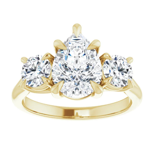 Pear Accent Engagement Ring