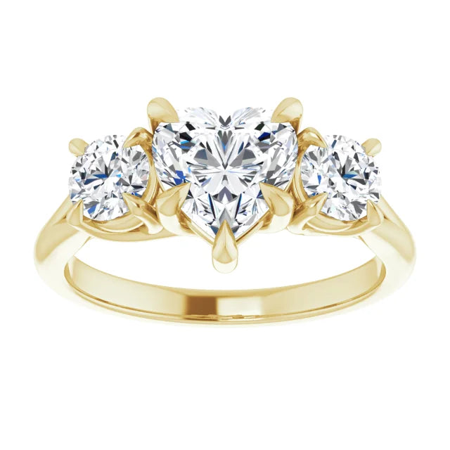 Heart Accent Engagement Ring