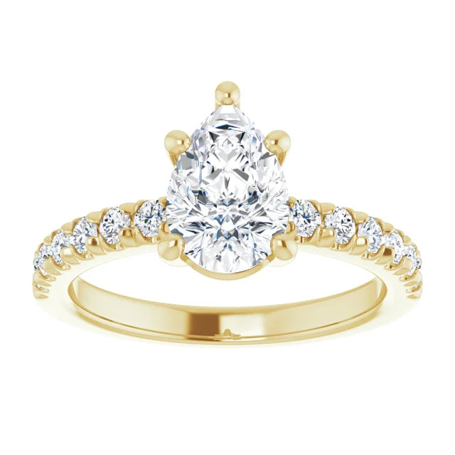 Pear Five Claw Set Style Engagement Ring