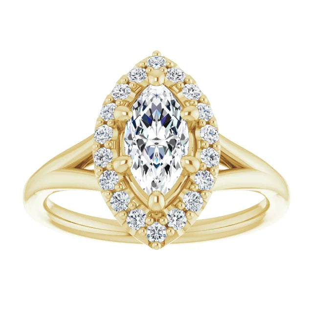Marquise Halo Style Engagement Ring