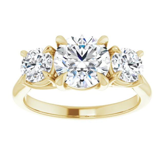 Round Brilliant Accent Engagement Ring