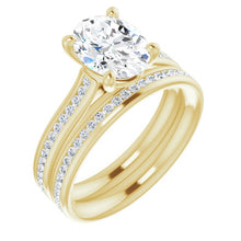Oval Diamond Band Engagement Ring