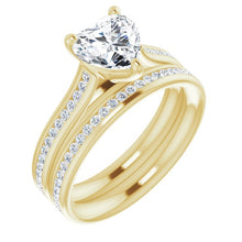 Heart Diamond Band Engagement Ring