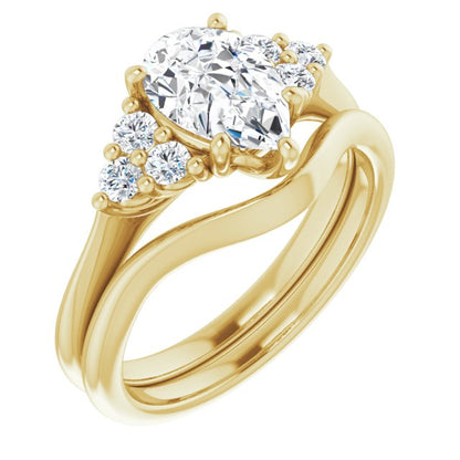 Pear Antique Inspired Design Engagement Ring