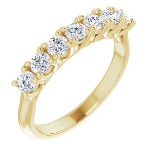 Seven Stone Round Brilliant Moissanite Anniversary Band