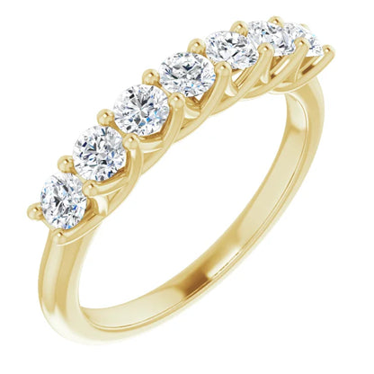 Seven Stone Round Brilliant Moissanite Anniversary Band