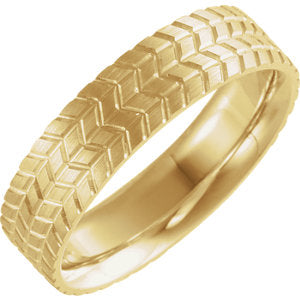 Men's Patterned Wedding Band - I Heart Moissanites