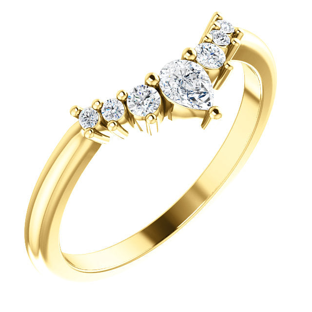 Diamond Contour Wedding Band - I Heart Moissanites