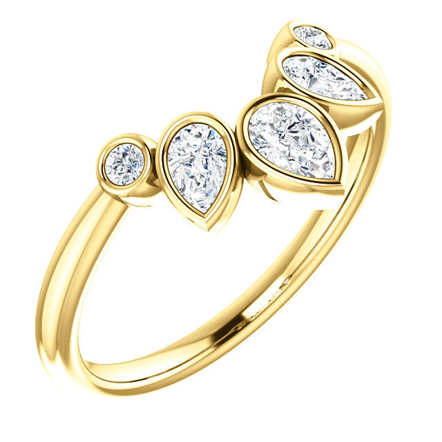 Diamond Contour Wedding Band - I Heart Moissanites