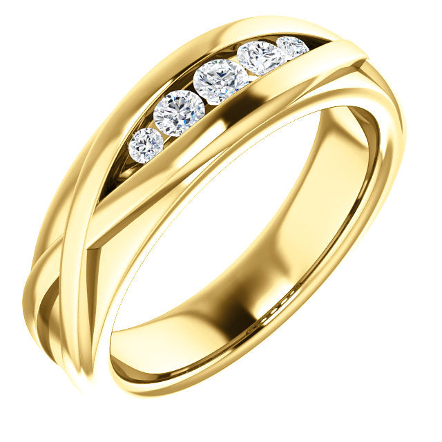 Men's Diamond Wedding Band - I Heart Moissanites