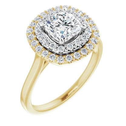 Cushion Double Halo Style Engagement Ring