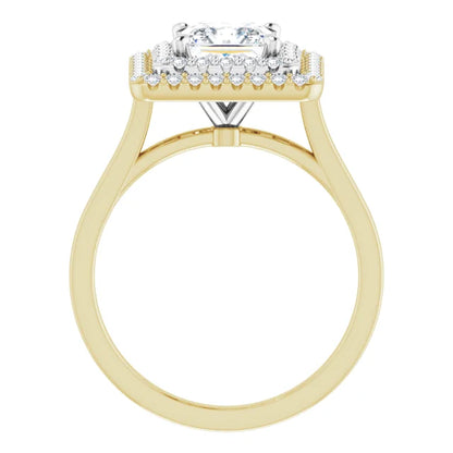 Princess Double Halo Style Engagement Ring