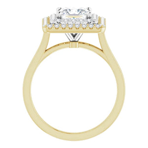 Princess Double Halo Style Engagement Ring