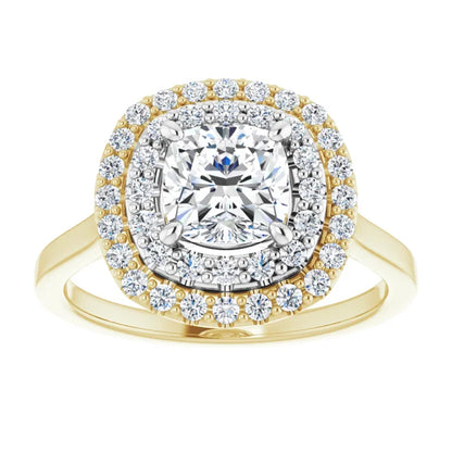 Cushion Double Halo Style Engagement Ring