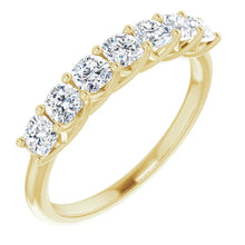 Seven Stone Cushion Cut Moissanite Anniversary Band