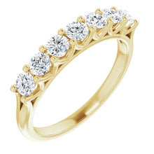 Seven Stone Round Brilliant Moissanite Anniversary Band