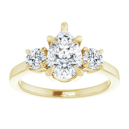 Pear Accent Engagement Ring
