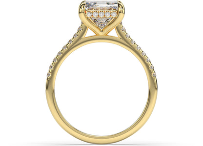 Princess Hidden Halo Engagement Ring