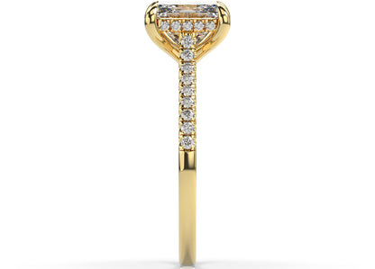 Princess Hidden Halo Engagement Ring