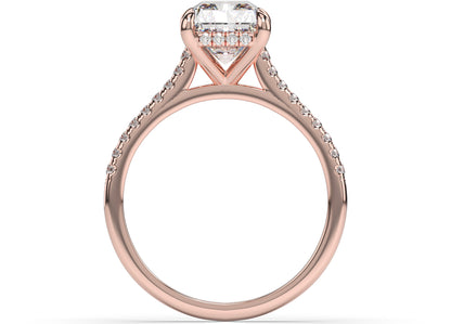 Radiant Hidden Halo Engagement Ring