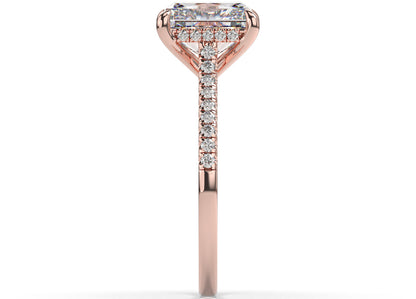 Radiant Hidden Halo Engagement Ring