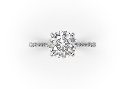 Round Brilliant Hidden Halo Engagement Ring