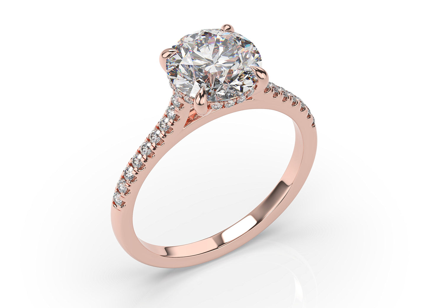 Round Brilliant Hidden Halo Engagement Ring