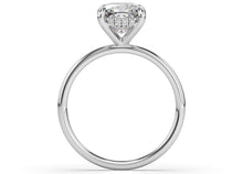 Cushion Hidden Halo Thin Band Solitaire Engagement Ring