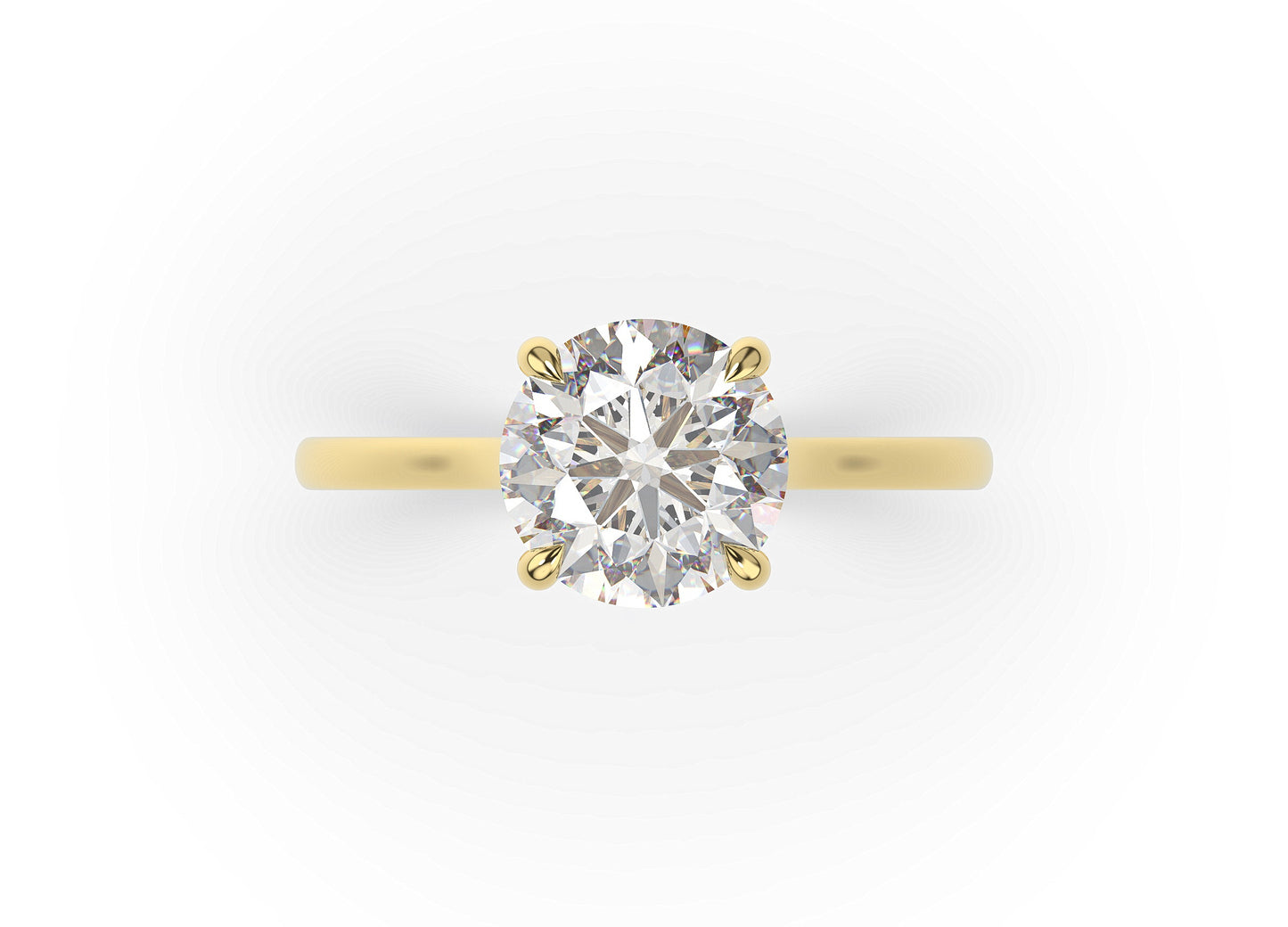 Round Brilliant Hidden Halo Thin Band Solitaire Engagement Ring