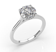 Round Brilliant Hidden Halo Thin Band Solitaire Engagement Ring
